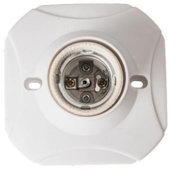 E27螺口灯头灯座塑料方形罗口陶瓷平灯具加厚节能灯批发led灯