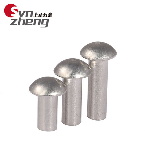 Semi-round head aluminum rivets Round head solid rivets GB867 round cap knock-type semi-circle rivets M2M3M4M5M6M8