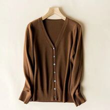 早秋新款毛衣开衫外套女韩版百搭短款领宽松外搭针织打底衫上衣