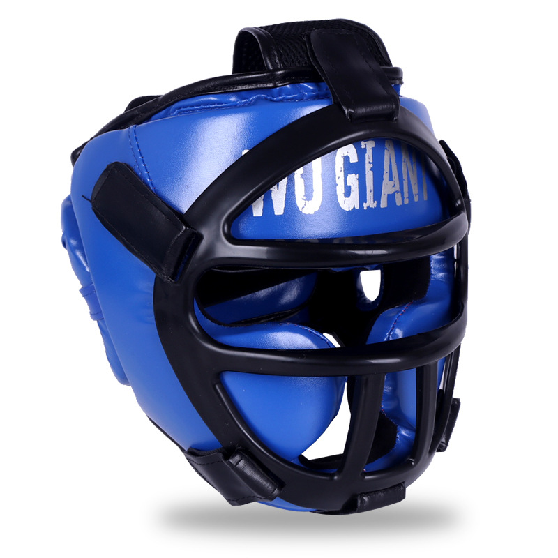 Sanda casco de boxeo de los niños profesional anti-caída de combate LUCHA CONTRA Muay Thai Mono Cara engrosada máscara cabeza protección de la cara