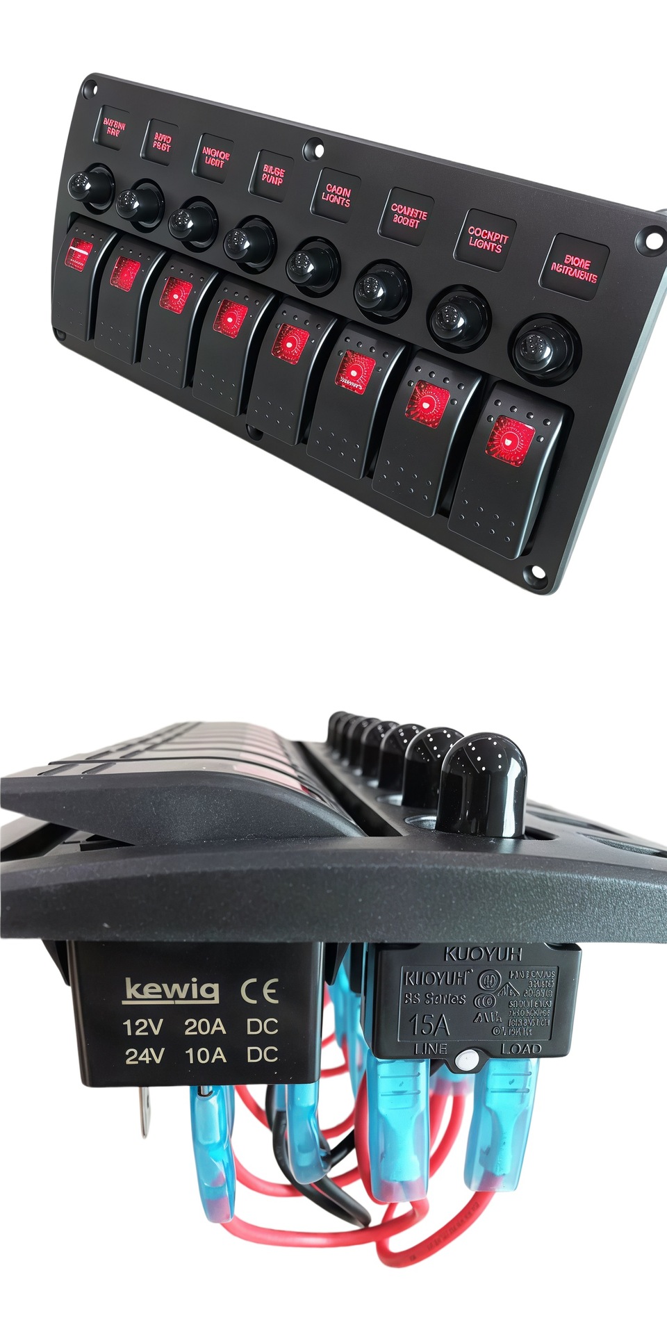 Rv Modified Waterproof Rocker Switch 12V24V Marine Multi-Channel Controller Accessories