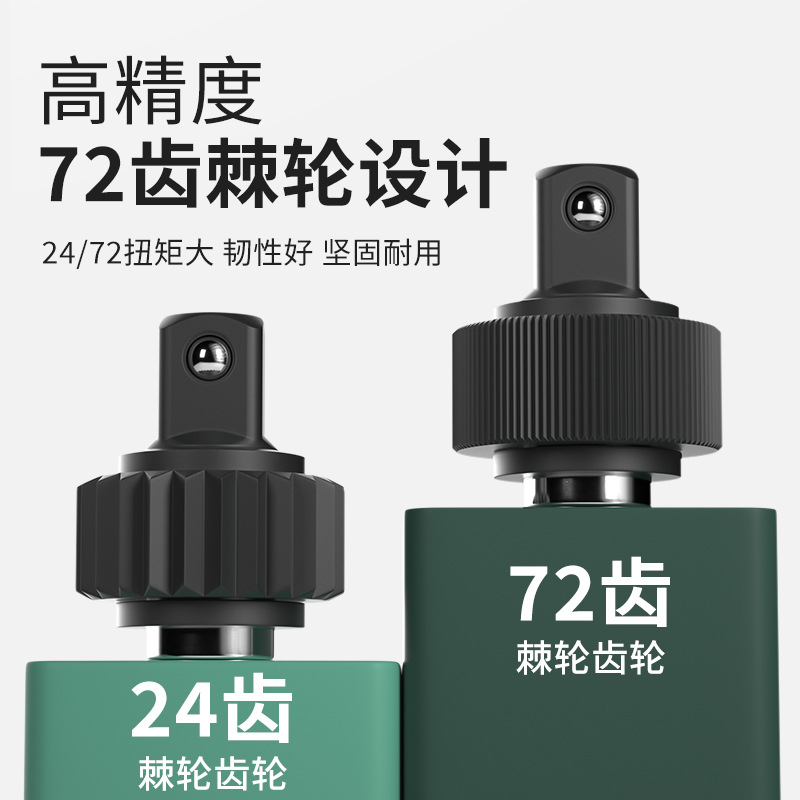 72-tooth fast ratchet socket wrench with large, medium and small torque, two-way labor-saving hexagonal industrial grade auto repair tool