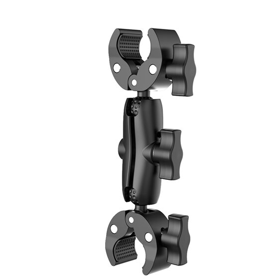 Modatong is suitable for gopro/insta360 sports camera motorcycle riding double head clamp ball head strong clamp