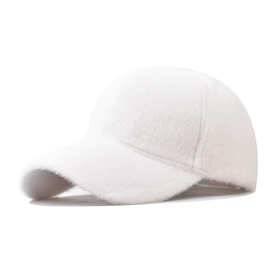 2023跨境新款纯色超柔绒绒兔毛棒球帽鸭舌帽户外遮阳帽批发