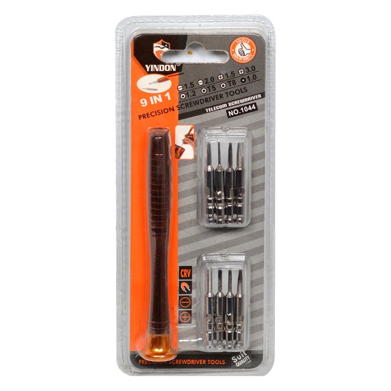 9-en-1 de aleación de aluminio manejar precisión teléfono móvil reloj desmontaje y reparación de telecomunicaciones destornillador combinación traje