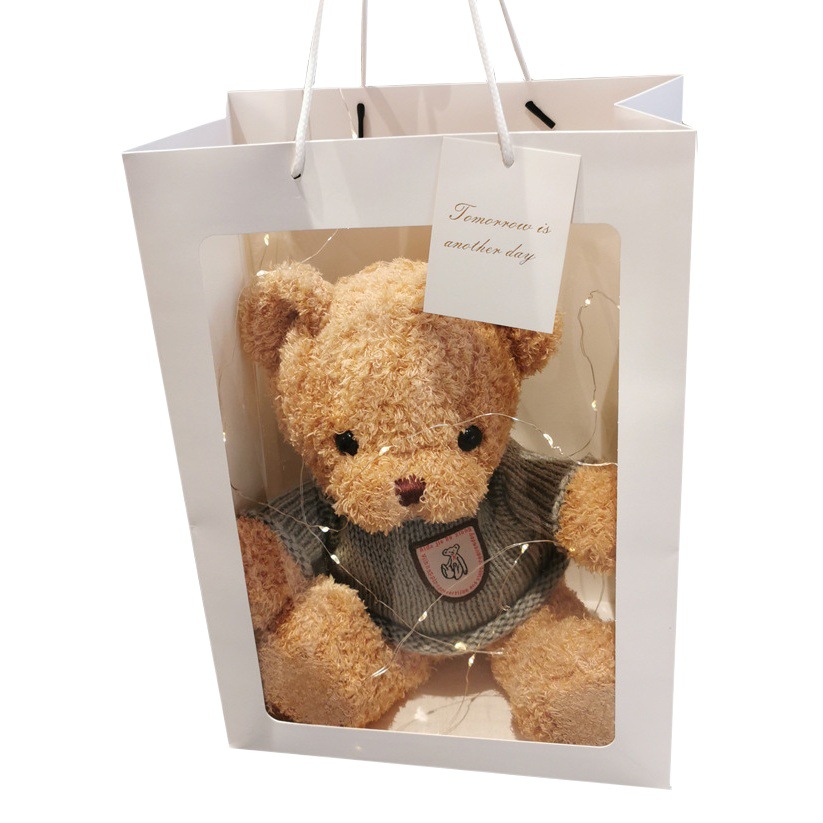 Fábrica suéter recto oso muñeca oso de peluche de juguete al por mayor muñeca Regalo de Cumpleaños entrega de una pieza