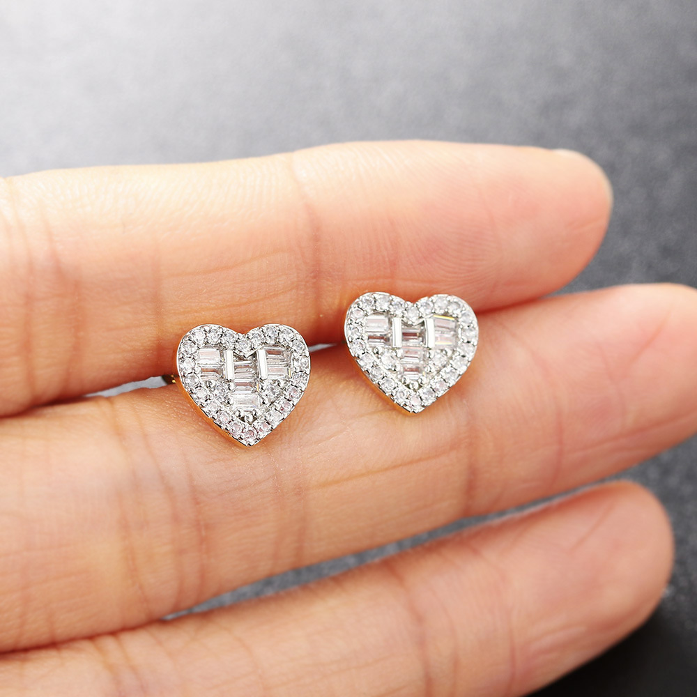 5g Weight Copper Ear Needle Material White Gold Plated, Gold Plated Plating Material Zircon Inlay Material Ear Studs Classification 1 Pair Quantity Daily, Party, Street Occasion Copper Material Round, Square, Heart Shape Pattern Unisex Gender Plating, Inlay Design Hip-Hop Style Gold, Silver Color 1 Pair Hip-Hop Round Square Heart Shape Plating Inlay Copper Zircon White Gold Plated Gold Plated Ear Studs 20