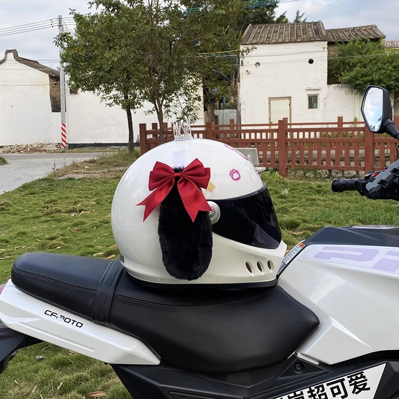 Bowknot Dog Helmet Decoration Motorcycle Electric Car Universal