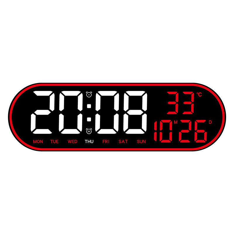 Reloj multifuncional simple sala de estar reloj de pared decoración doméstica reloj electrónico digital reloj silencioso reloj despertador multi-grupos 8021