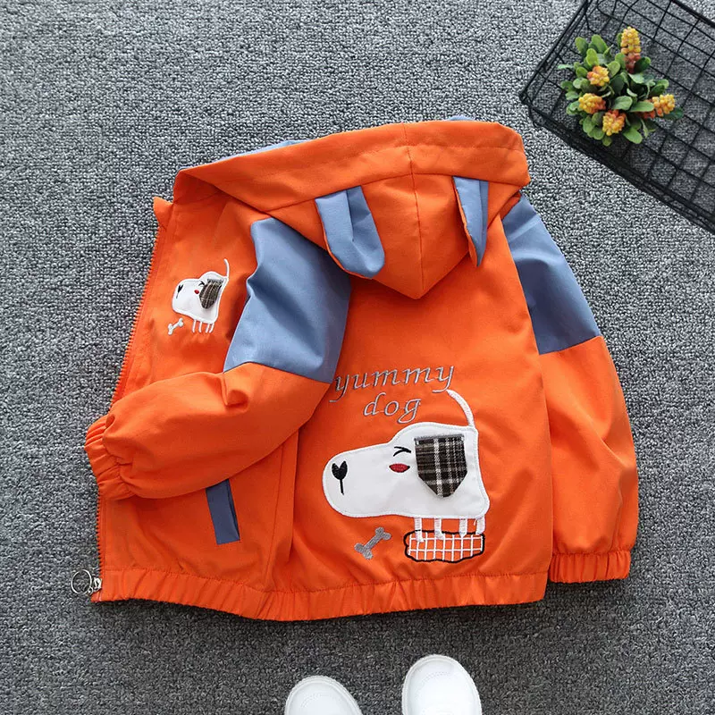 男童女童外套春秋款潮童装连帽上衣宝宝女孩卡通夹克春秋衣服时尚