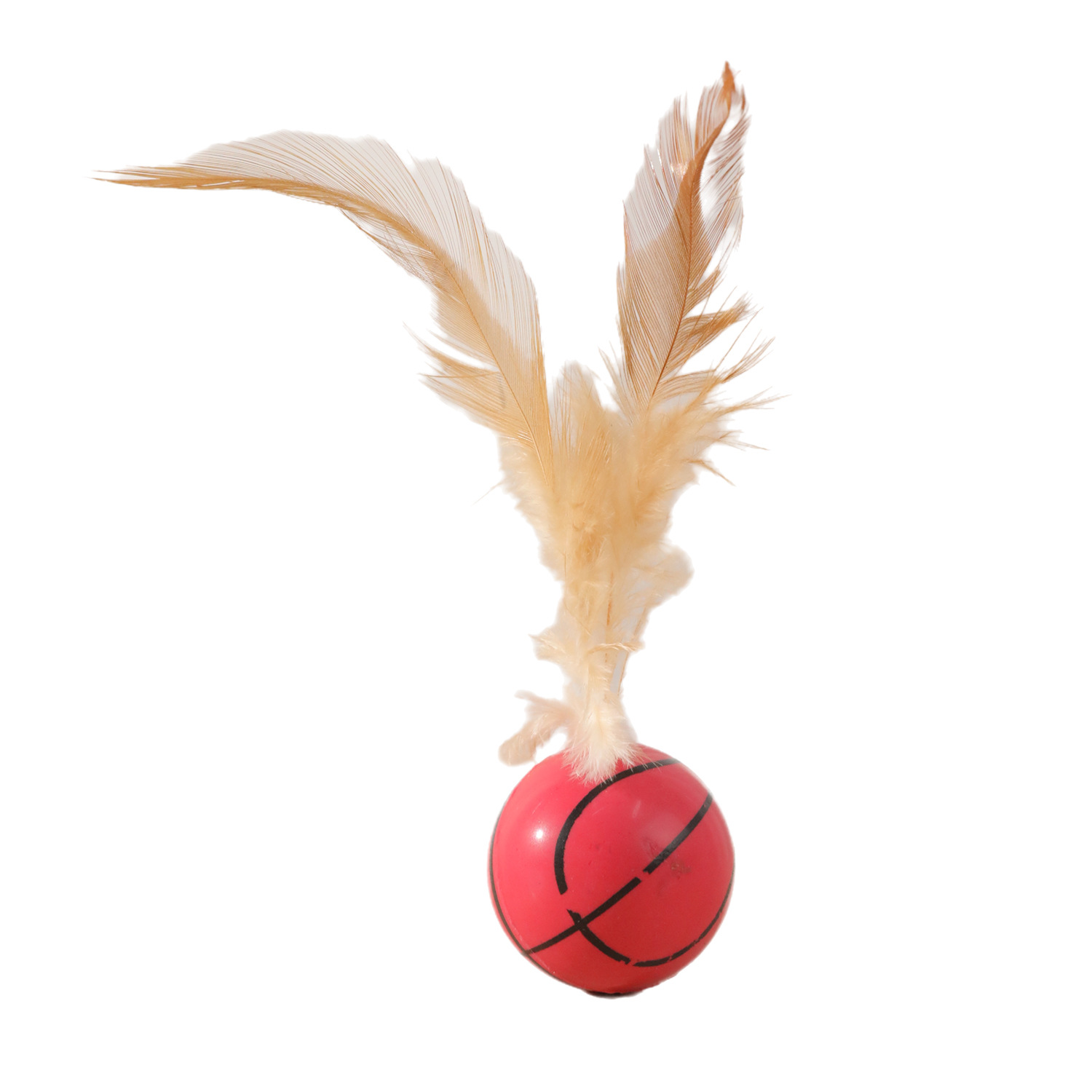 Plumas de goma elástica juguetes creativos para gatos pequeños juguetes de béisbol para gatos interactivos