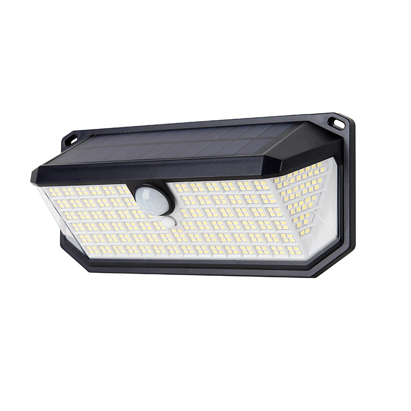 Lámpara solar de pared 416 LED | Luz exterior con sensor 3 lados