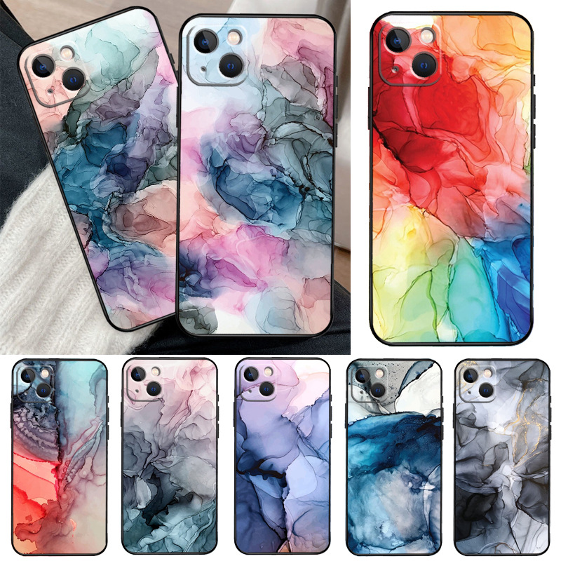 For Apple Phone Case Beach Pastel Abstract Painting Case iPhone 13 12 11 Pro Max Mi