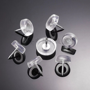 Round flat PVC transparent foot nail factory direct wardrobe sofa table and chair non-slip silent transparent foot nail