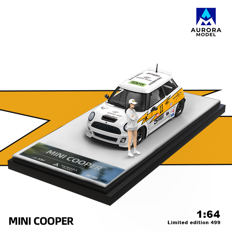 도매-AM 1:64 BMW 미니 쿠퍼 번개 레드 불 건담 시뮬레이션 합금 자동차 모델