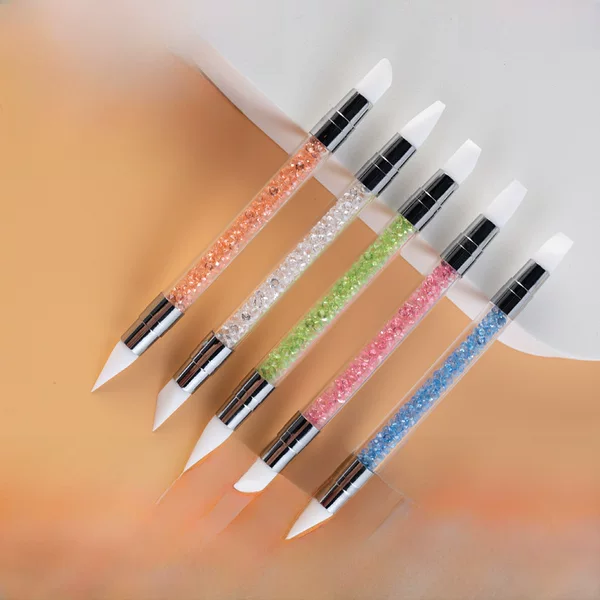 Manicure Pen Double-Ended Single Silicone Pen Set Construction Color Painting Pen Flower Pen Cross-Border Factory Wholesale Manicure Tools
