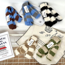 围巾女冬季高级感韩国东大门同款ins条纹长条秋冬围巾毛绒围脖