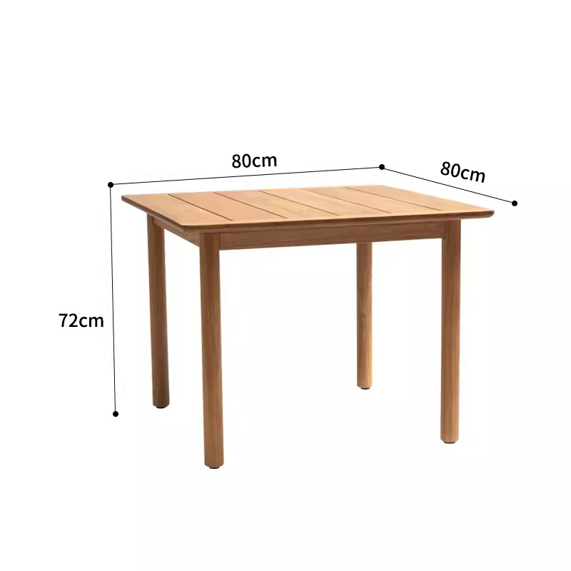 Mesas y sillas de teca al aire libre jardín patio balcón ratán tejido estilo nórdico ocio madera maciza impermeable silla de ratán combinación de tres piezas