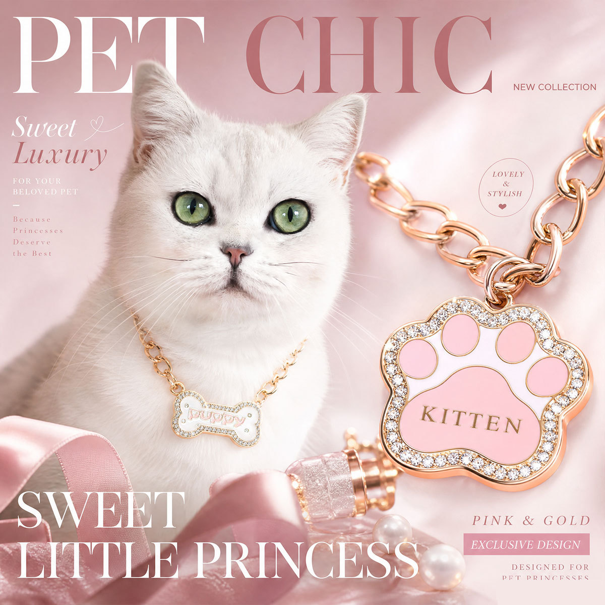 Pet goteo de aceite de perforación completa collar de metal arco gatos garras letras colgante hueso cachorro collar
