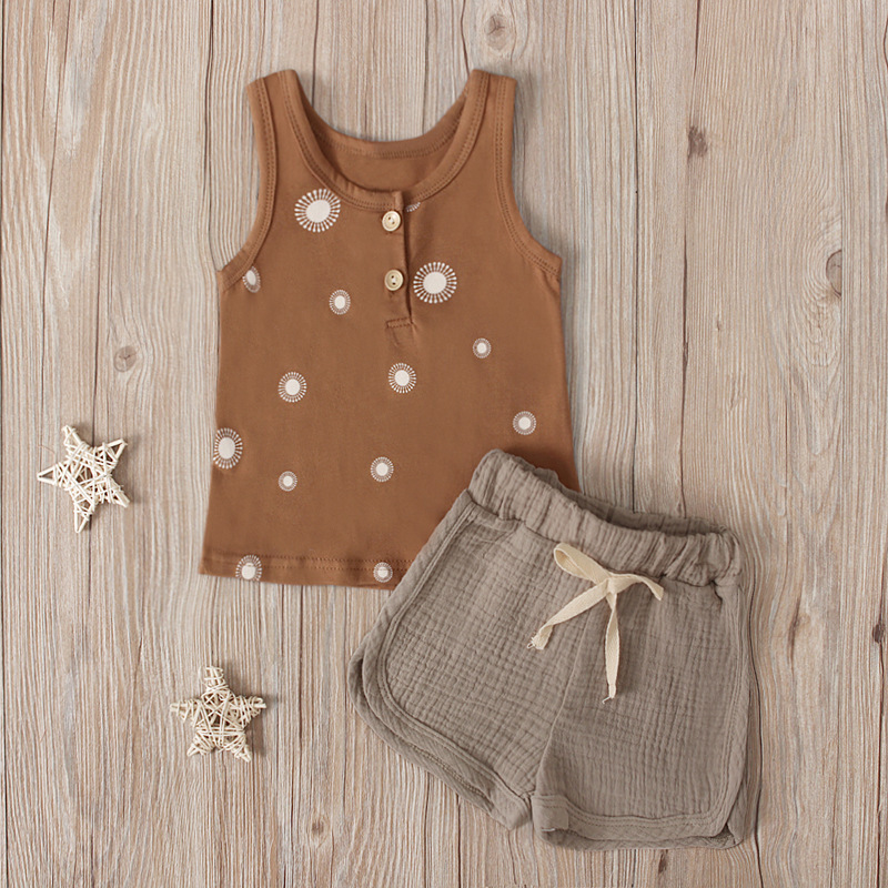 Wholesale Children's Casual Vest Two-piece Shorts Suit Nihaojewelry display picture 2