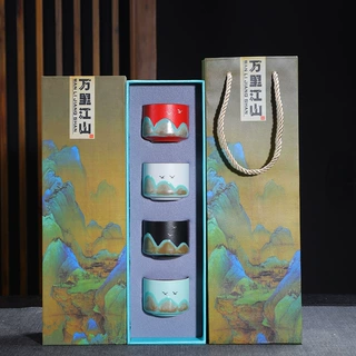 国潮文创茶杯套装陶瓷茶杯主人杯生日礼物伴随手礼品商务礼品logo