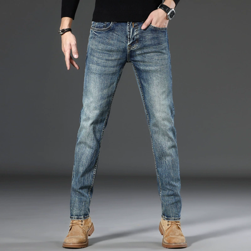 Comfortable elastic autumn quality loose straight jeans, oversize