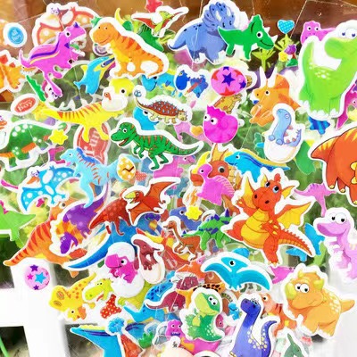 Pegatinas de dibujos animados para niños Pegatinas de burbujas tridimensionales en 3D Pegatinas de animales de recompensa de jardín de infantes Pegatinas de dibujos animados lindo para estudiantes