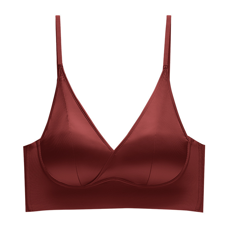 バックルなしオールインワンシームレス美背中下着女性用、薄型、立体、カップなし、プッシュアップ、リフティング、深いV、光沢のあるサテン|undefined