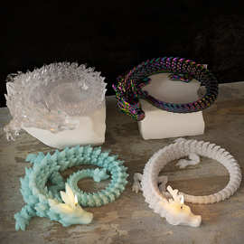 Dragon晶簇树脂蜡烛立体中国水晶龙龙3D硅胶模具滴胶鳞模具龙西方