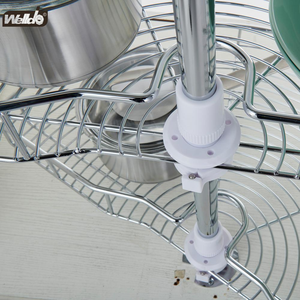 Welldo纬东 橱柜拉篮双层180°转盘篮转盘置物拉篮