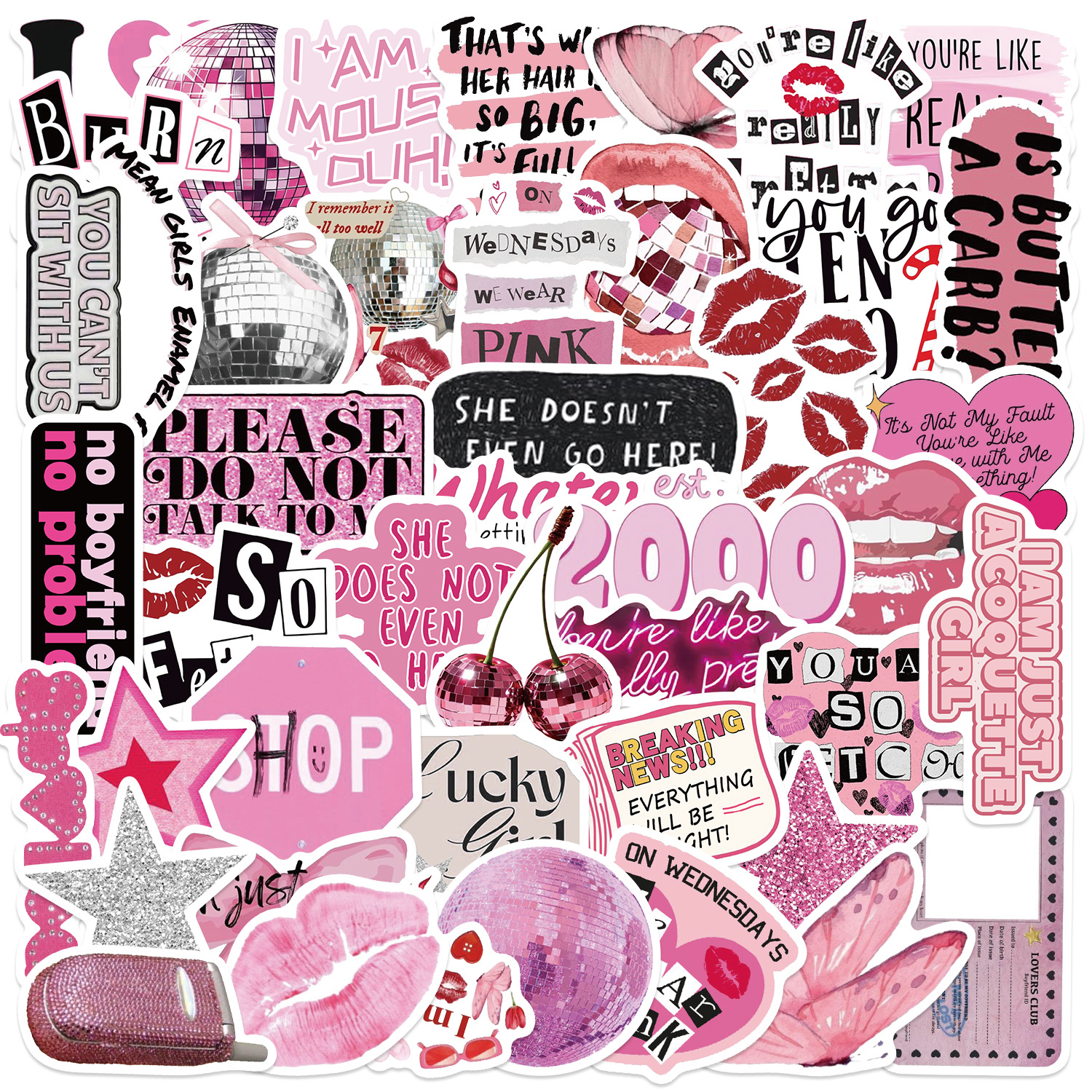 22g Weight Stickers Stationery Type 1 Set Quantity School, Graduation Occasion PVC self-adhesive Material Letter Pattern Y2K, Cute Style 1 Set Letter School Graduation PVC Self-adhesive Y2K Cute Stickers 3