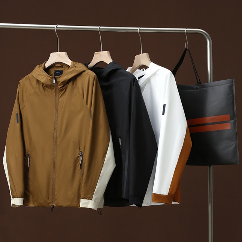 Windproof Italian-Style Spring and Summer Couple Outdoor Lightweight Jacket Laser Perforated Breathable Casual Men's Reflective Jacket