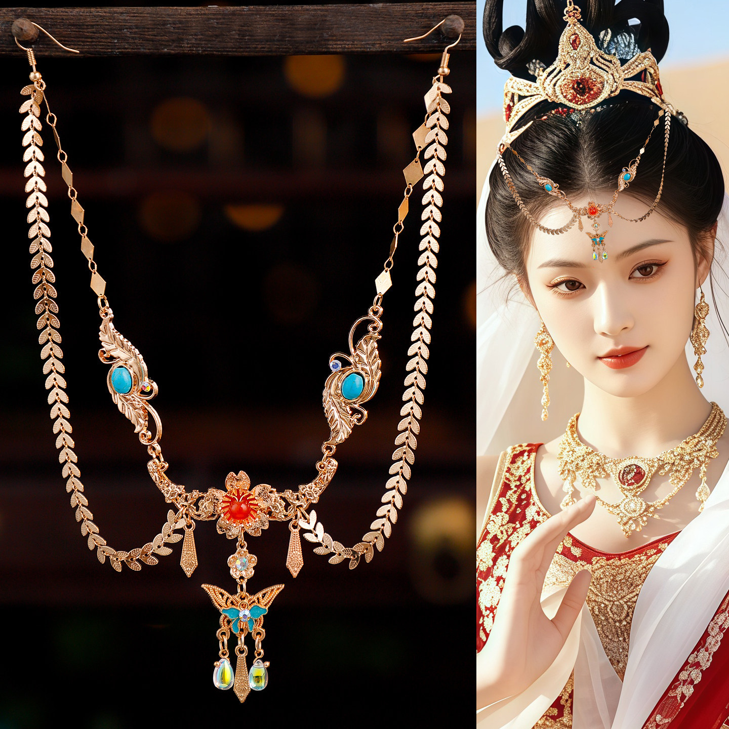 Hanfu Daily Wear Exotic Style Dunhuang Simple Tassel Forehead Ornament Dunhuang Style Travel Photo Shoot Versatile Forehead Ornament for Women