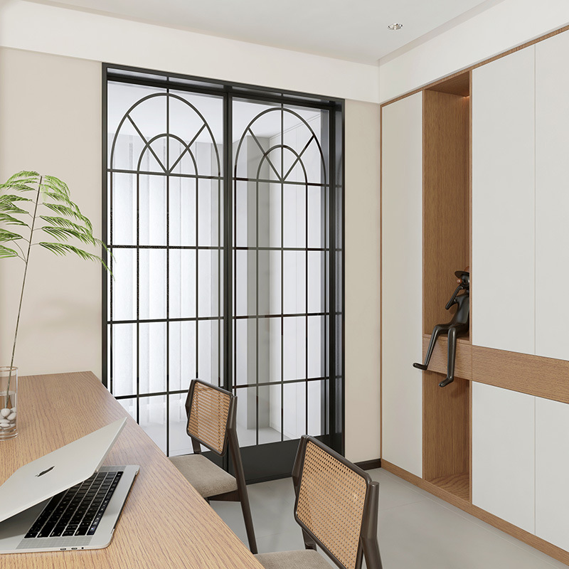 Antique Arch Decoration French Retro Glass Toilet Toilet Bathroom Sliding Door Sticker Light-Impermeable Film