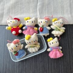 尼泊尔手工羊毛毡包包挂件Kitty猫钥匙扣挂饰毛绒玩偶公仔吊坠