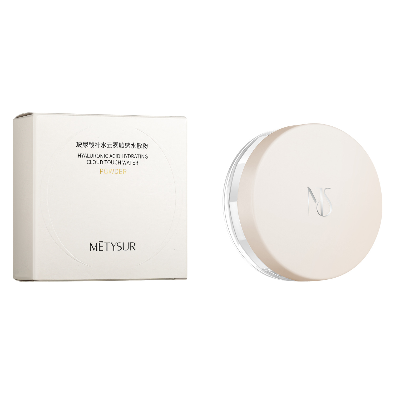Mei Mei Meixiu ácido hialurónico hidratante nube tacto polvo de maquillaje transparente polvo de maquillaje fijo mate brillante polvo de miel