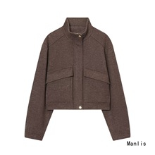 Z风跨境欧美风2025新款时尚气质女装批发柔软立领夹克外套3046372