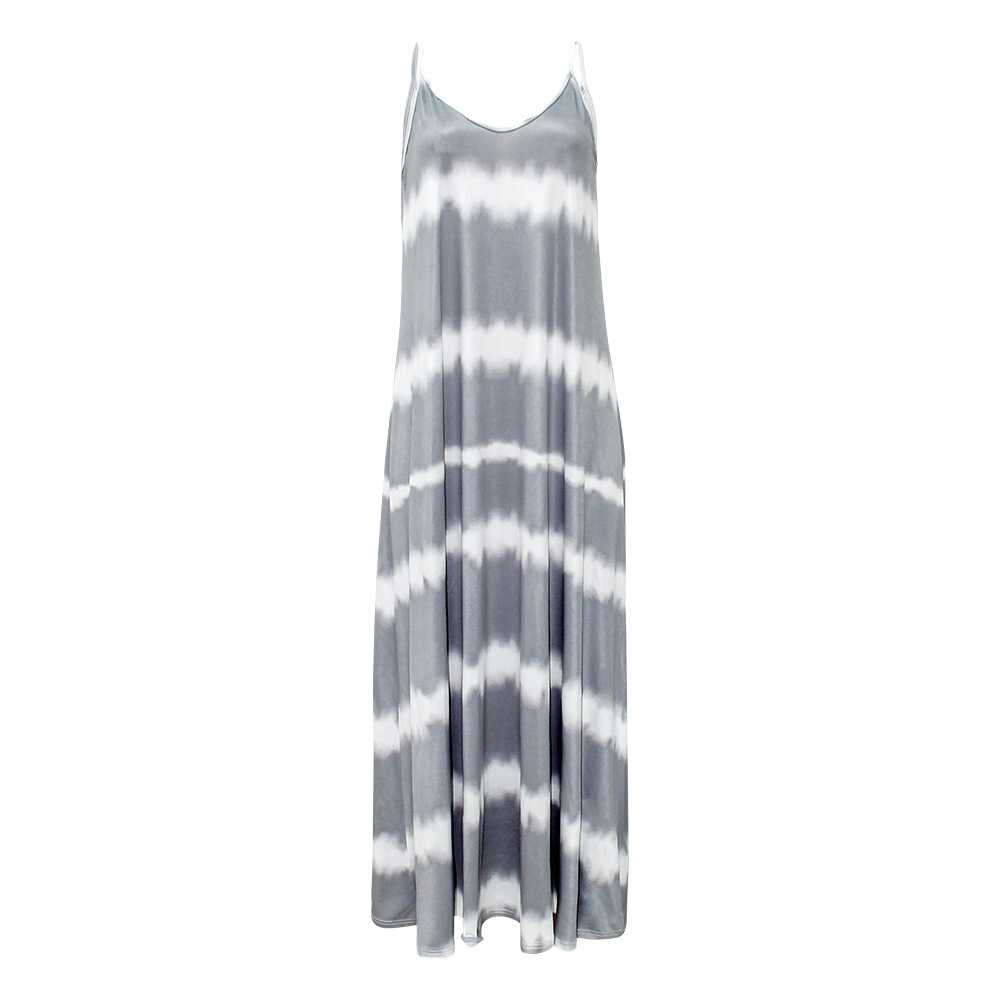 Summer Cami Dress Printed Striped Maxi Dress Loose Dress Women