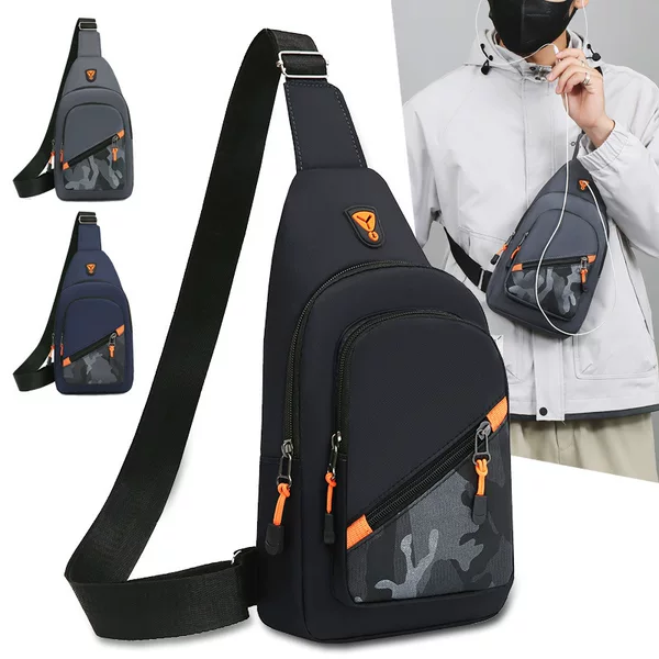2025 New Men's Chest Bag Large Capacity Crossbody Bag Travel All-match Casual Fashion Simple Shoulder Bag