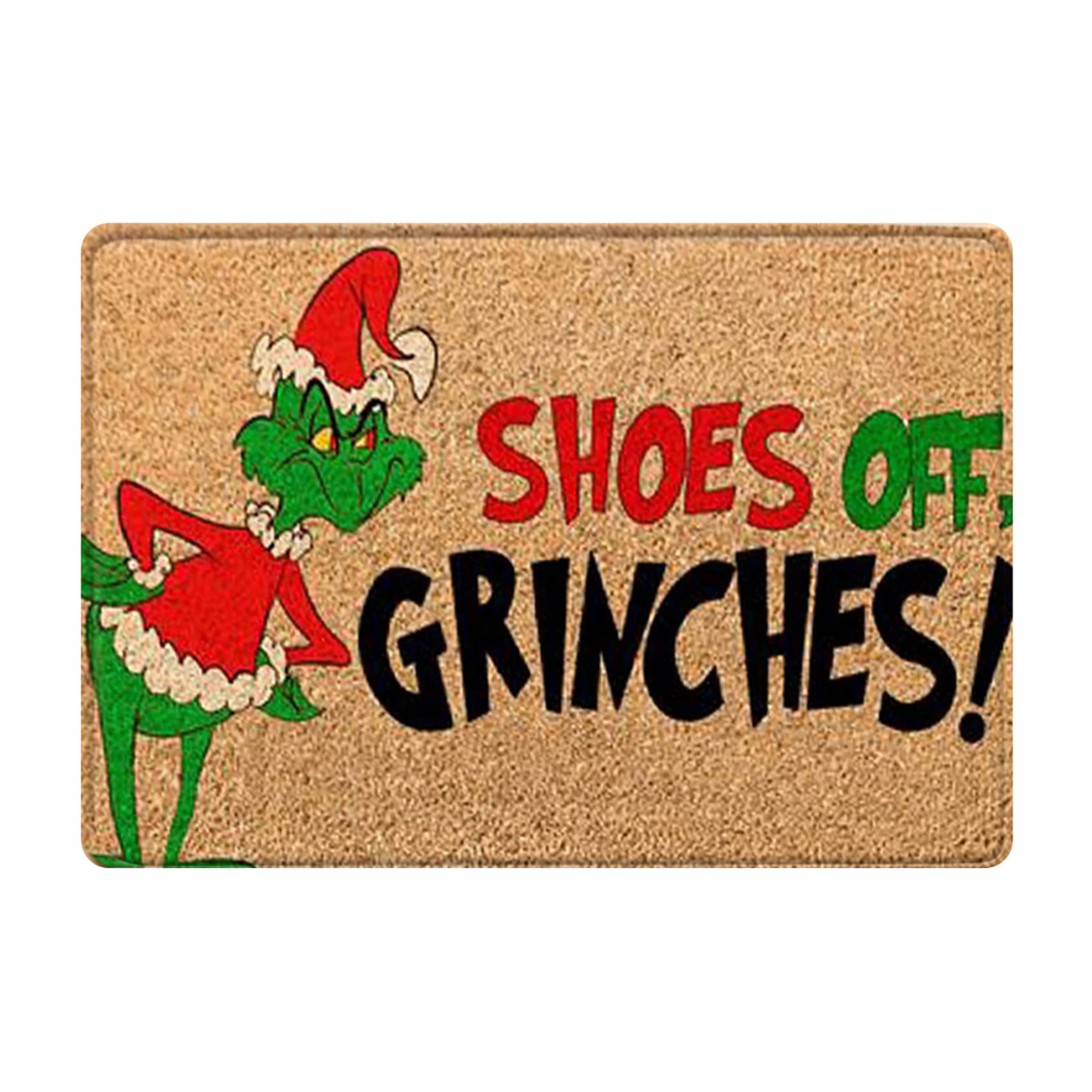 En stock Grinch alfombra del piso transfronterizo alfombra de Navidad alfombra de puerta de vacaciones verde payaso alfombra del piso