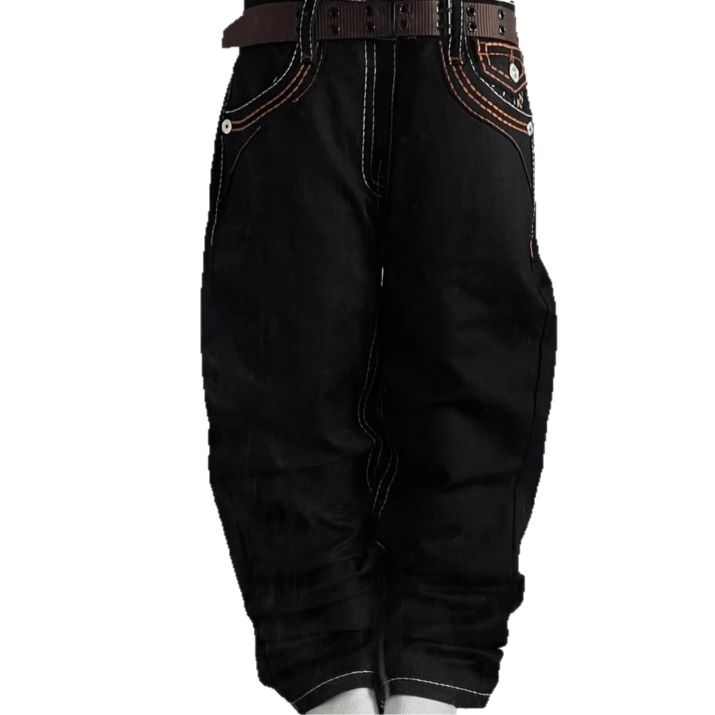 Comercio electrónico transfronterizo American High Street Trendy Brand Jeans Big Buddha Religion Pantalones casuales rectos de pierna ancha Hombres Amazon