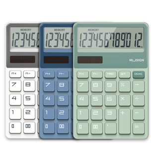 Delinius Portable Calculator Mini Solar Office Accounting 12 Digital Display Widescreen Dual Electric Wang Jin