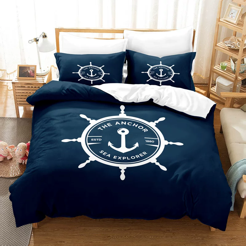 Marine set, duvet cover, pillowcase, Amazon, 3 piece set, 3D