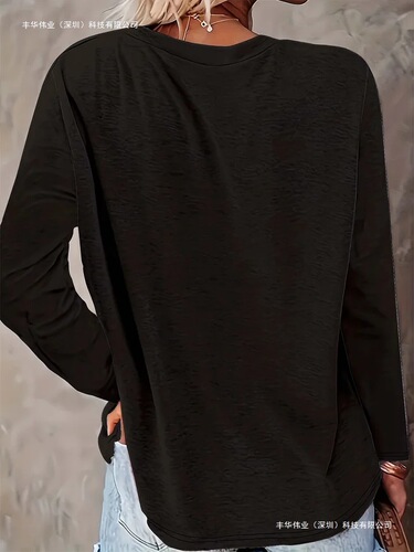 Long-sleeved T-shirt Women's spring and autumn casual fashion long-sleeved portrait pattern printed round collar T-shirt