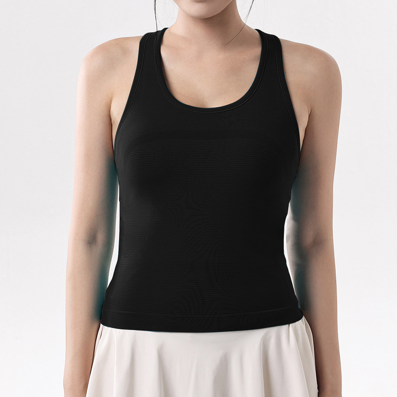 Primavera y verano a prueba de choques se reúnen fijos una taza deportiva chaleco de yoga de carácter I-Women belleza trasera aire permeable chaleco de fitness