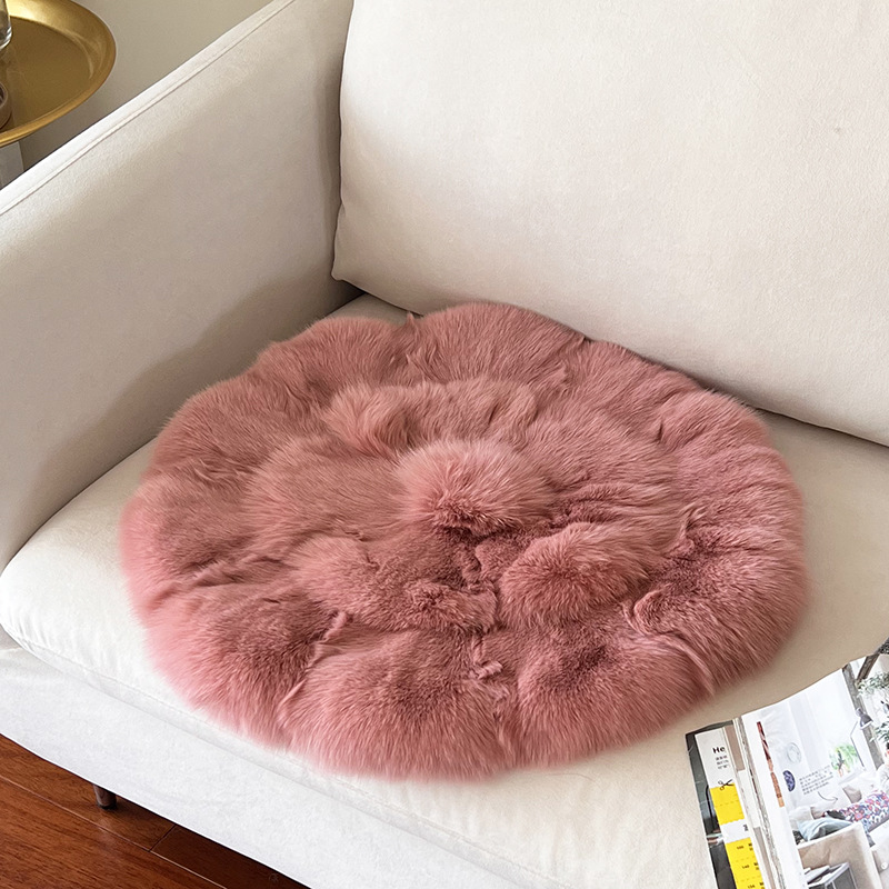 Car Carpet – 简哆哆 American Luxury - pink-natural-fox-fur-approx-48cm-diameter-seat-cushion