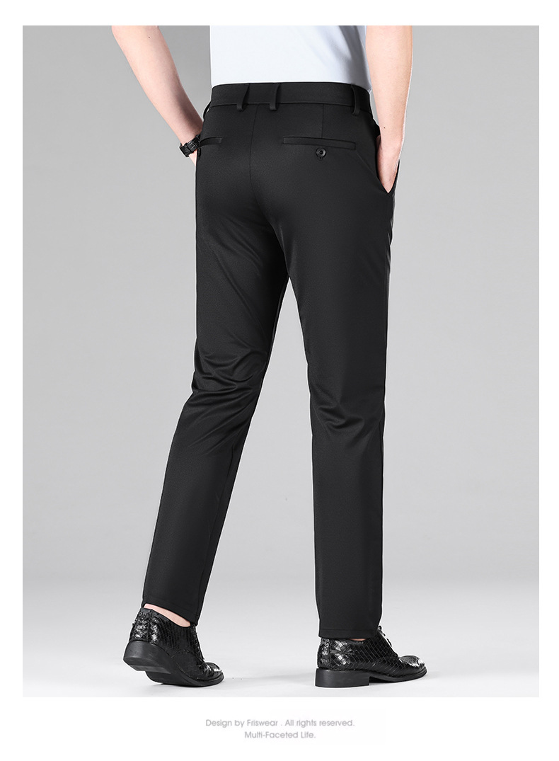 Herren Freizeithose Gerade Geschnitten Aus Knitterfreiem Eisseide_voghion.com