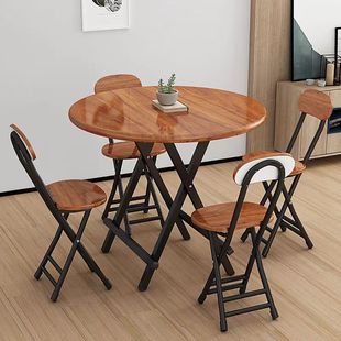 Dining Table Foldableing Table Home Dining Round Table Satchel Simple Dining Table and Chairs Rental House Dormitory Satchel Small Table Italian