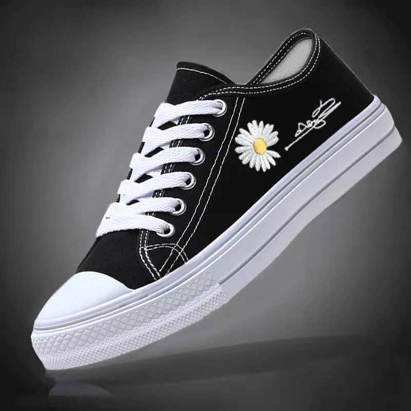 Canvas Shoes Female Students Korean Style Casual Flat Shoes Harajuku ins Net Red Autumn 2023 New Shoes All-match Single-layer Shoes 1