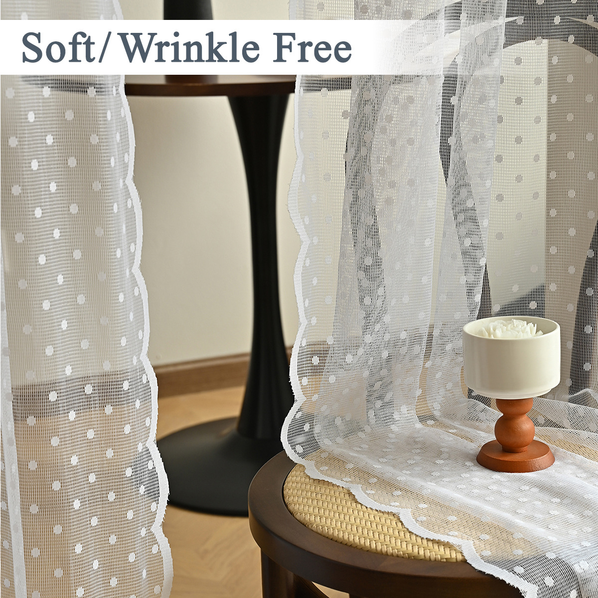 Nuevo tipo transfronterizo de malla de punto, malla de ventana, color sólido blanco, malla de encaje por urdimbre, malla de ventana, TEMU Spot